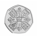 UK 50 Pence Her Majesty Queen Elizabeth II 2022 ( 1ª Moeda com a imagem do Rei Carlos III)
